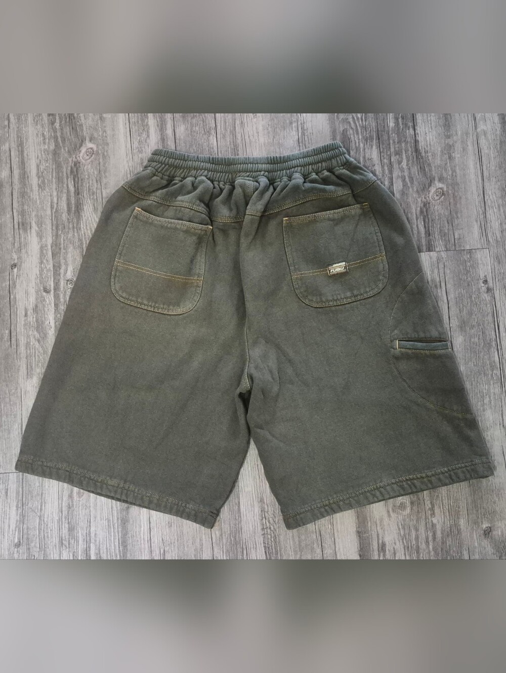 FUBU Vintage Y2K Baggy Sweat Shorts Streetwear Hip Hop 2XL Olive Green
